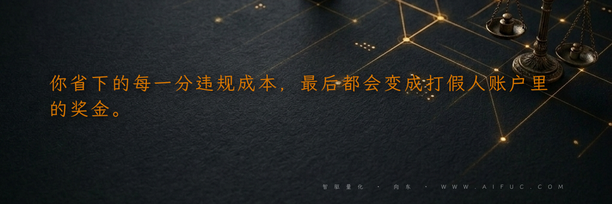 你省下的每一分违规成本,最后都会变成打假人账户里的奖金。